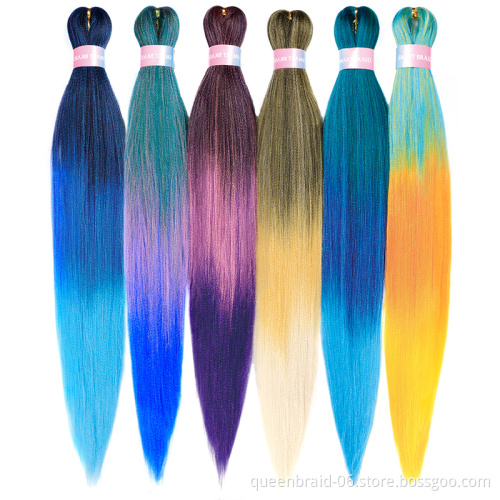 Hair Extensions Ombre Synthetic Cheap Black Braiding Hair Prestretch Braid Hair Private Label